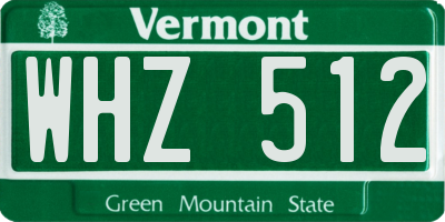 VT license plate WHZ512