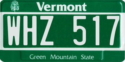 VT license plate WHZ517