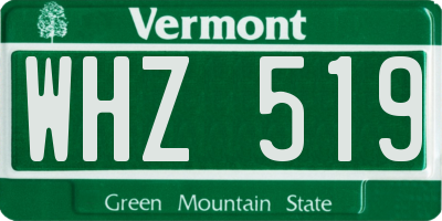 VT license plate WHZ519