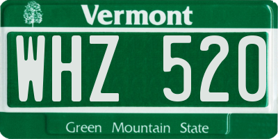 VT license plate WHZ520