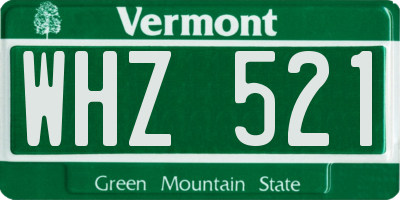 VT license plate WHZ521