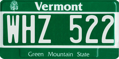 VT license plate WHZ522