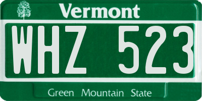 VT license plate WHZ523