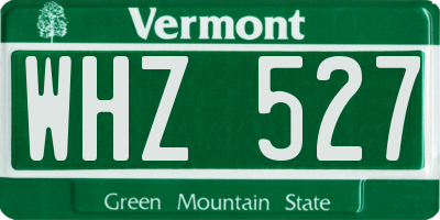 VT license plate WHZ527
