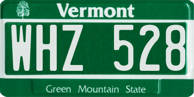 VT license plate WHZ528