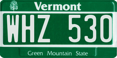 VT license plate WHZ530