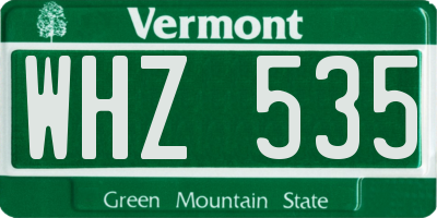 VT license plate WHZ535