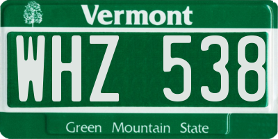 VT license plate WHZ538