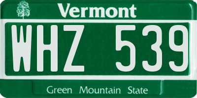 VT license plate WHZ539