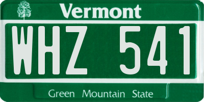 VT license plate WHZ541
