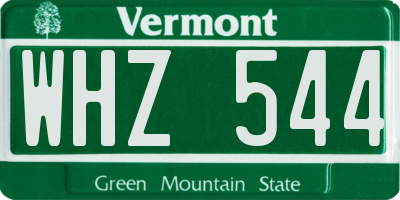 VT license plate WHZ544