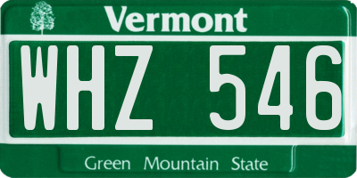 VT license plate WHZ546