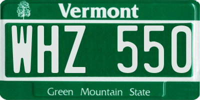 VT license plate WHZ550