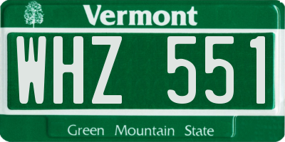 VT license plate WHZ551