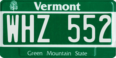 VT license plate WHZ552