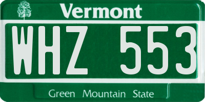 VT license plate WHZ553