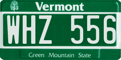 VT license plate WHZ556