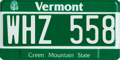VT license plate WHZ558