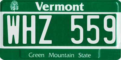VT license plate WHZ559