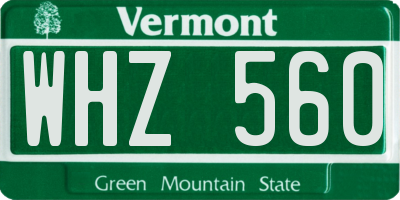 VT license plate WHZ560