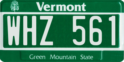 VT license plate WHZ561