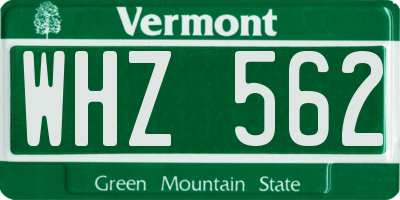 VT license plate WHZ562