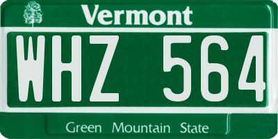 VT license plate WHZ564