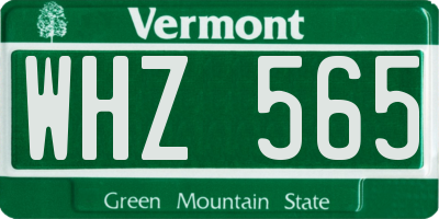 VT license plate WHZ565