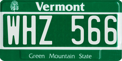 VT license plate WHZ566