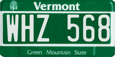 VT license plate WHZ568