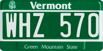 VT license plate WHZ570