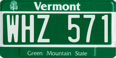 VT license plate WHZ571