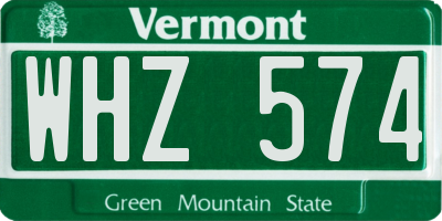 VT license plate WHZ574