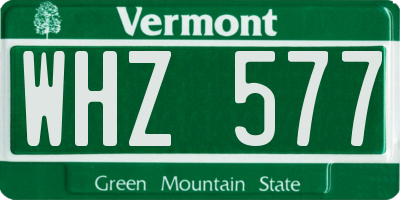 VT license plate WHZ577