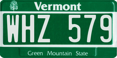 VT license plate WHZ579