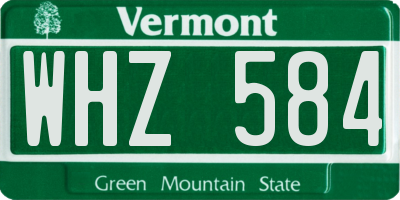 VT license plate WHZ584
