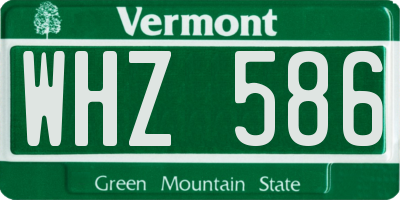VT license plate WHZ586