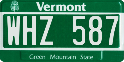 VT license plate WHZ587