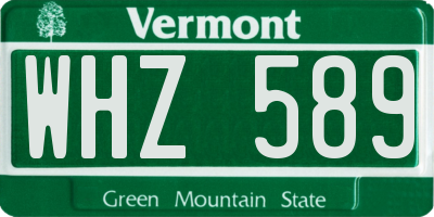 VT license plate WHZ589