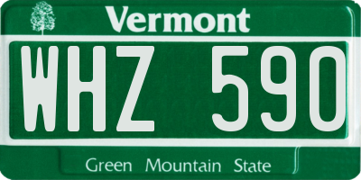 VT license plate WHZ590