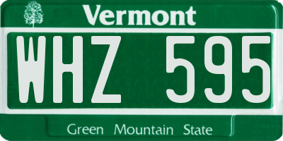 VT license plate WHZ595