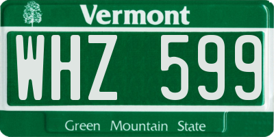 VT license plate WHZ599