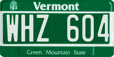 VT license plate WHZ604