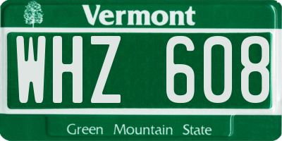 VT license plate WHZ608