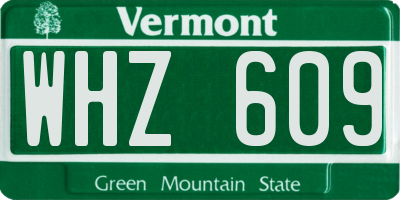 VT license plate WHZ609