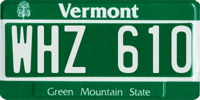 VT license plate WHZ610