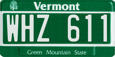 VT license plate WHZ611