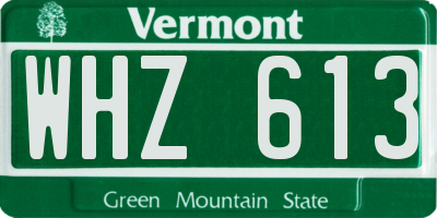 VT license plate WHZ613