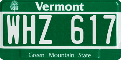 VT license plate WHZ617
