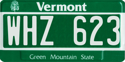 VT license plate WHZ623